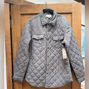 Frye and Co Mens Quilted Shirt Jacket Front Chest & Waist Pockets XLT Tall